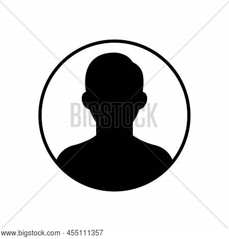 User Account Sign Line Icon In Black. Avatar Silhouette Or Symbol. Illustration On White. Trendy Mod