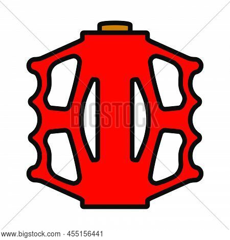 Bike Pedal Icon. Editable Bold Outline With Color Fill Design. Vector Illustration.