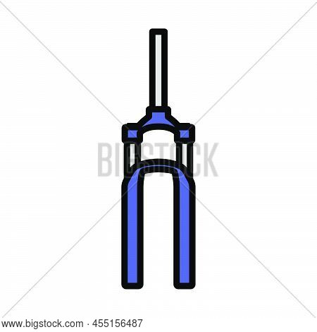 Bike Fork Icon. Editable Bold Outline With Color Fill Design. Vector Illustration.