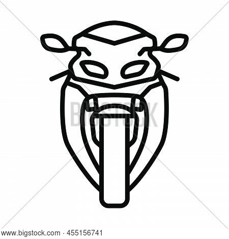 Motorcycle Icon. Bold Outline Design With Editable Stroke Width. Vector Illustration.