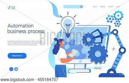 Automation Business Process Landing Page Template. Company Strategy. Work Organization. Project Mana