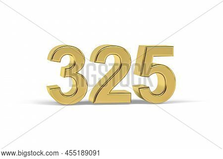 Golden 3d Number 325 - Year 325 Isolated On White Background - 3d Render