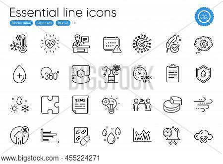 Oil Serum, Clipboard And Freezing Line Icons. Collection Of Augmented Reality, Heartbeat, Alcohol Ad