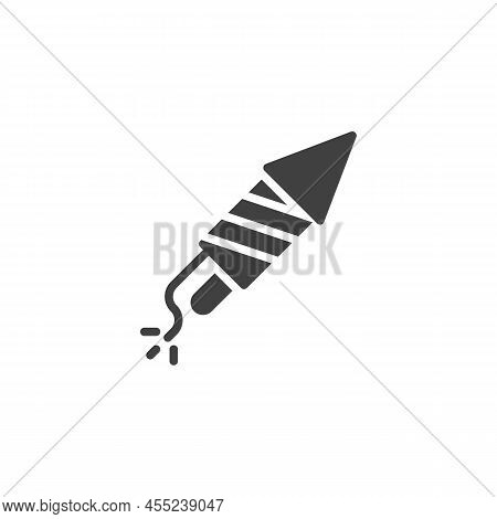 Petard Rocket Vector Icon. Filled Flat Sign For Mobile Concept And Web Design. Fireworks Rocket Glyp