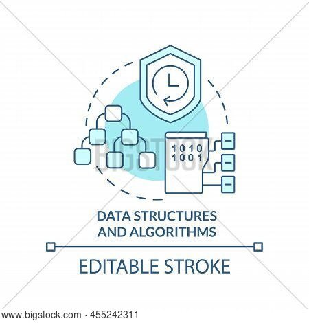 Data Structures And Algorithms Turquoise Concept Icon. Programming Skill Abstract Idea Thin Line Ill