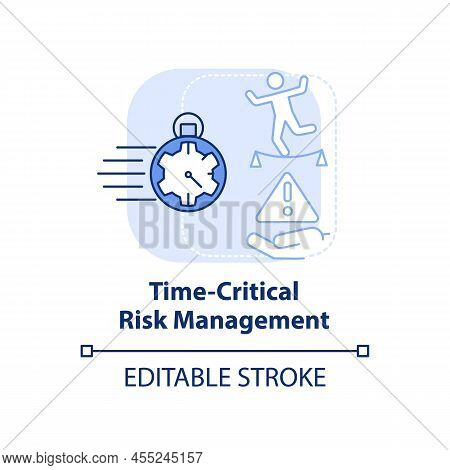 Time-critical Risk Management Light Blue Concept Icon. Prioritizing Hazards Abstract Idea Thin Line 