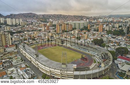 Caracas, Venezuela- February 20, 2022: Panorama Of The Brigido Iriarte National Olympic Stadium