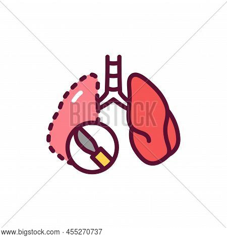 Resection Of The Lungs Line Icon. Isolated Vector Element.