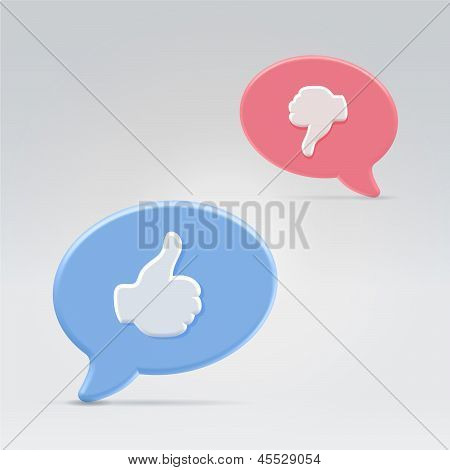 Positive und Negative Stellungnahme Ballons