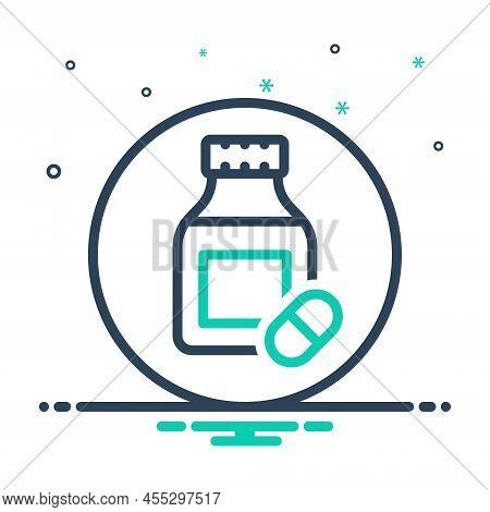 Mix Icon For Prozac Pill Medicine Bottle Aspirin Addiction Chemistry Tablet Penicillin