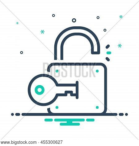 Mix Icon For Unlock Unwind Unlock Unlatch Open Lock Key Keyhole