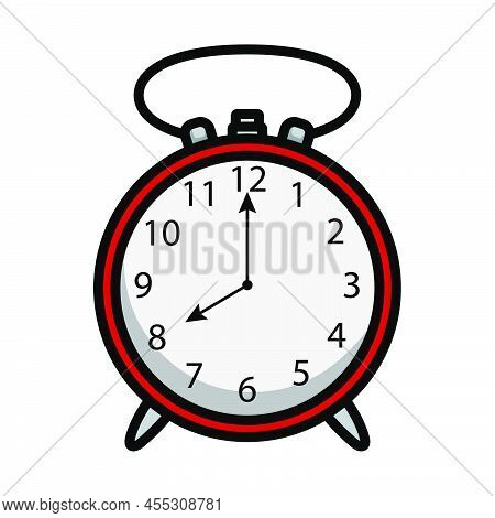 Alarm Clock Icon. Editable Bold Outline With Color Fill Design. Vector Illustration.