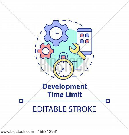 Development Time Limit Concept Icon. Programing Language Choice Criterion Abstract Idea Thin Line Il