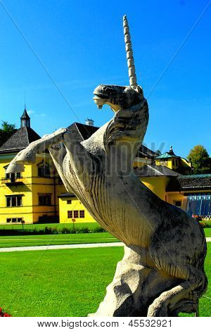 SALZBURG, AUSTRIA - CIRCA SEPTEMBER 2012: Garden of Schloss Hellbrunn in Salzburg in September 2012
