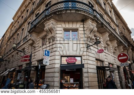 Bordeaux, France - February 25, 2022: Brioche Doree Logo On One Of Their Cafes In Bordeaux. Brioche 