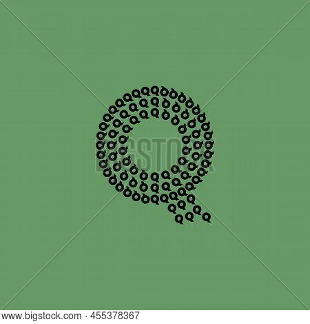 Q Text Pattern For Q Letter Vector Conceptual Logo,  T-shirt,  And Graphic Element. Q Typography Tex