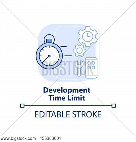 Development Time Limit Light Blue Concept Icon. Programing Language Choice Criterion Abstract Idea T