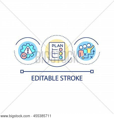 Risk Mitigation Planning Loop Concept Icon. Evaluation And Assessment Abstract Idea Thin Line Illust