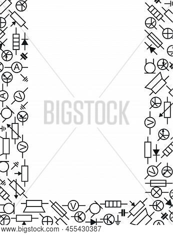 Radio Component. Radio Electronic Circuit. Symbolic Designation. Resistor, Transistor, Diode And Cap
