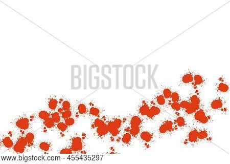 Dot Spread Red Color Paint Suffuse On White Paper Background Abstract Artwork Contemporary Arts, Art