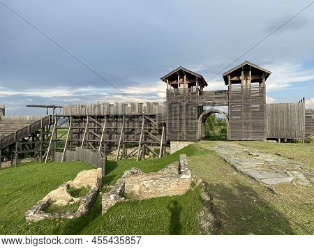Amphitheater In The Viminacium Archaeological Park Or Reconstruction Of The Amphitheater Of The Roma