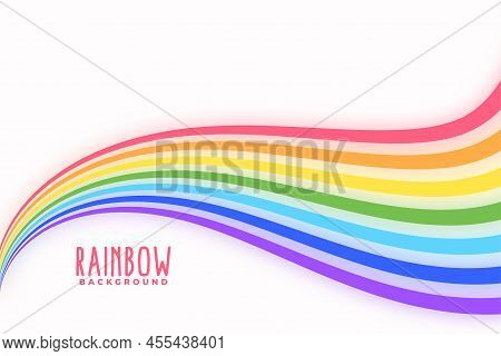 Wavy Colorful Rainbow Lines Background Vector Illustration