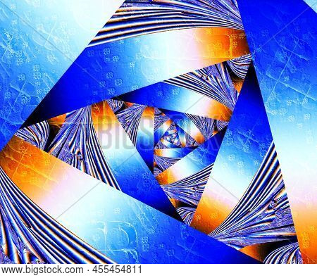 Computer Generated Abstract Colorful Fractal Artwork Imaging The Neverending Triangle Shape