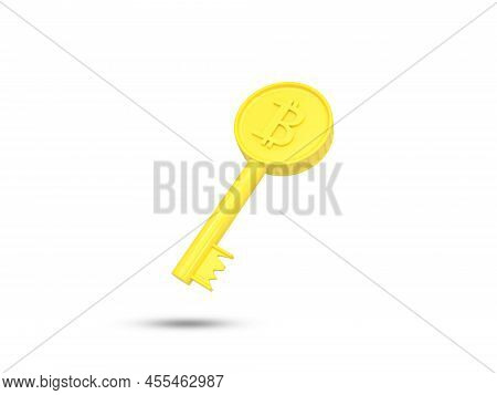 Dollar Golden Key 3d Icon. A Gold Key With Dollar Sign. Concept Of Financial Success. 3d Rendered Il