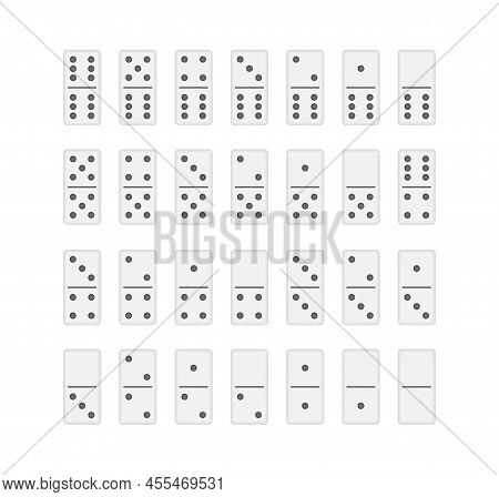 Domino Game Full Set. Game Graphic Element. Vector Stock Illustration.