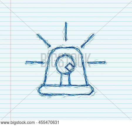 Special Police Flasher Sketch. Emergency Icon. Vector Stock Illustration.