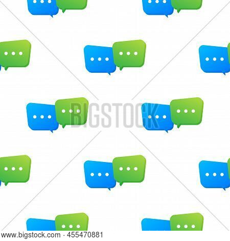 Live Chat Speech Bubbles Pattern. Blue Chat Bubbles Pattern. Vector Stock Illustration.