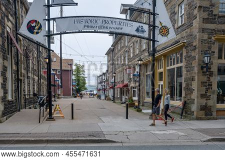 Halifax, Nova Scotia, Canada - 10 August 2021: The Historic Properties Warehouses On The Halifax Boa