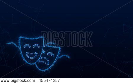Comedy And Tragedy Theatrical Masks. Vector Stock Illustration