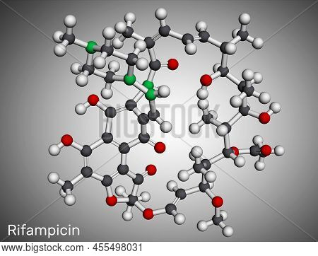 Rifampicin, Rifampin Molecule. It Is Semisynthetic Antibiotic Used To Treat Mycobacterial Infections