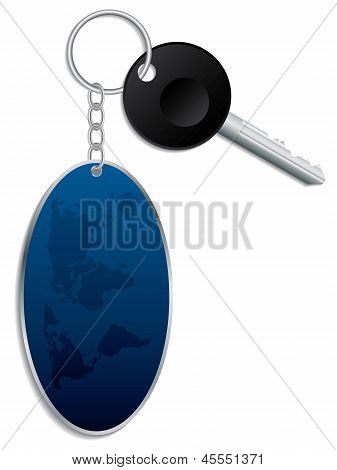 Keyholder แผนที่โลกกับคีย์