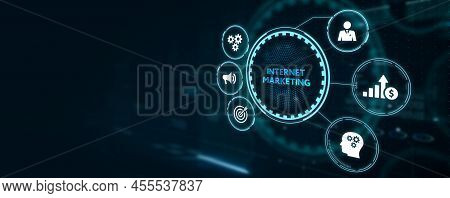 Internet Marketing Digital Online Advertising Automation. Business, Technology, Internet And Network