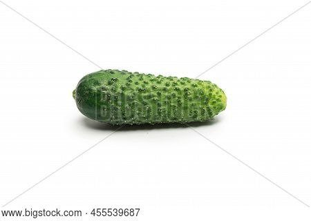 Fresh Green Cucomber Isolated On A White Background.