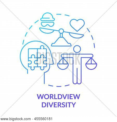 Worldview Diversity Blue Gradient Concept Icon. Moral Development Abstract Idea Thin Line Illustrati