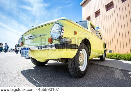 Samara, Russia - May 08, 2022: Soviet Retro Zaz-968 Vehicle Parked Up At The City Street, Oldtimer S