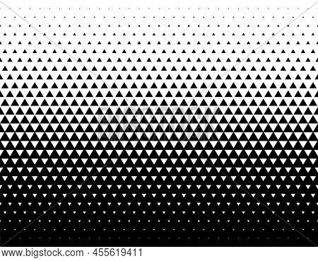 Geometric Pattern Of Black Triangles On A White Background.seamless In One Direction.option With A A