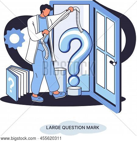 Ladge Question Mark Metaphor. Problem And Solution Concept, Question Mark. Ask Questions And Receive