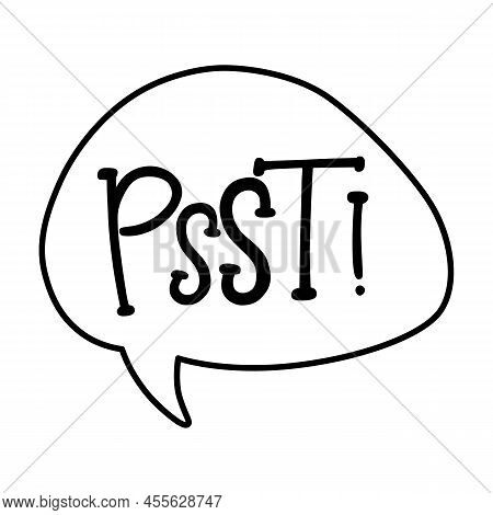 Psst Word. Comic Speech Bubble. Text Sound Effects.