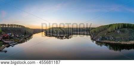 Confluence Of The Iset And Kamenka Rivers In The City Kamensk-uralskiy. Iset And Kamenka Rivers, Kam