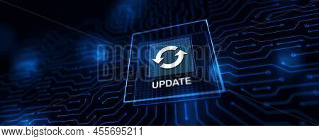 Update System Upgrade Software Version Technology Concept On Virtual Screen