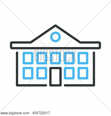 School Building Icon. Editable Bold Outline With Color Fill Design. Vector Illustration.