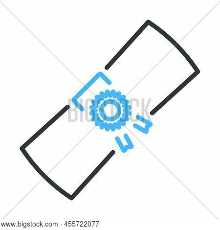 Diploma Icon. Editable Bold Outline With Color Fill Design. Vector Illustration.