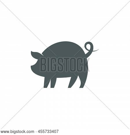 Pig Icon Logo Design Concept Illustration Template