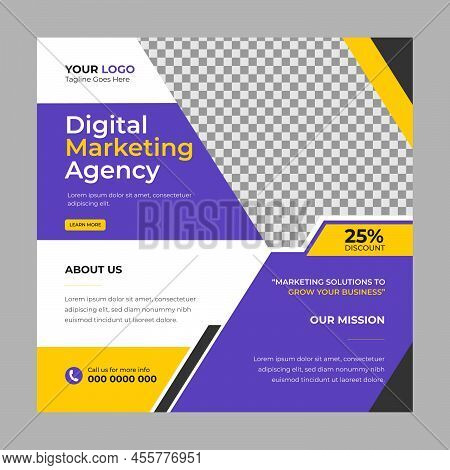 Trendy Editable Professional Digital Business Agency Marketing Social Media Post And Banner Template