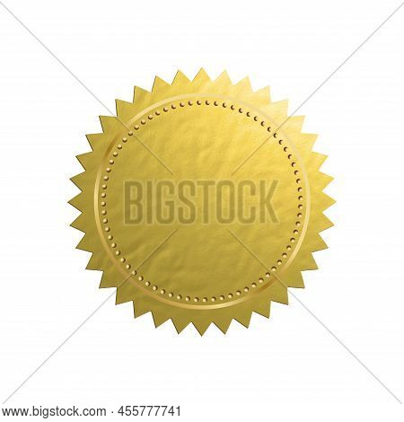 Golden Stamp Isolated On White Background. Vector