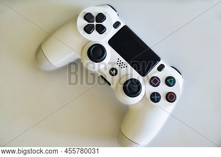 White Game Controller And Console On The Background. Ps4. Console Wallpapers